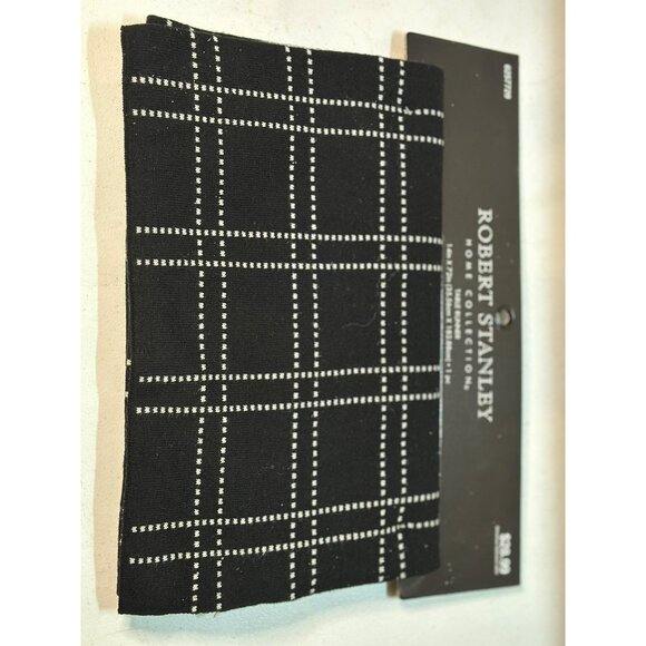 NWT Robert Stanley Home Collection Black & White Plaid Reversible Table Runner - Picture 3 of 3